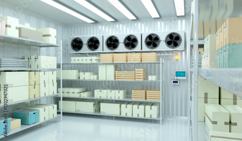 Tableau sur toile Interior cold storage warehouse