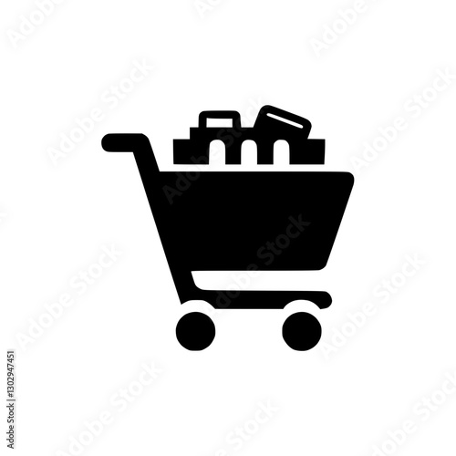 Full shopping cart icon symbolizing retail and consumer goods
