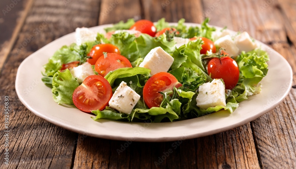 fresh salad with tomatoes and cheese fresh salad with tomatoes and cheese