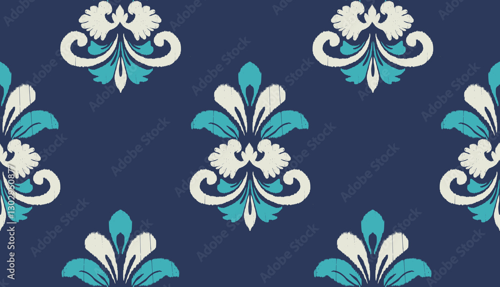 Fototapeta premium geometric ethnic vintage texture vector art design. textile fashion pattern line ikat seamless pattern and batik fabric texture asian background wallpaper geometry indian. Ethnic abstract ikat art .