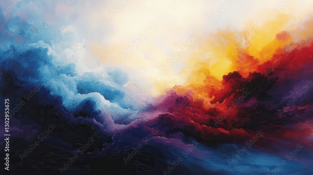 Naklejka premium A vibrant tapestry of blurred colors, each hue a whisper of mystery, bathed in a soft, ethereal glow that invites the viewer to explore the depths of its abstract allure. 