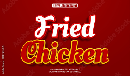 Editable 3d text style effect - Fried Chicken text effect Template