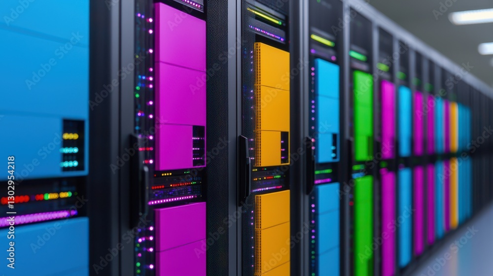 Grid Computing concept. High Tech Digital Network Grid with Linked Computers and Servers in Futuristic Data Center Grid Computing concept. High Tech Digital Network Grid with Linked Computers and Servers in Futuristic Data Center