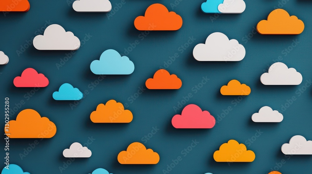 Grid Computing concept. Vibrant Clouds Mosaic A Captivating Digital Visualization of Modern Tech Architecture Grid Computing concept. Vibrant Clouds Mosaic A Captivating Digital Visualization of Modern Tech Architecture