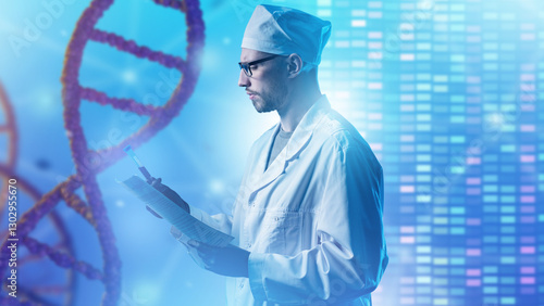 Man geneticist. Scientists ...