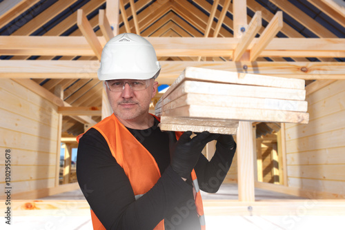 Man building village boards...
