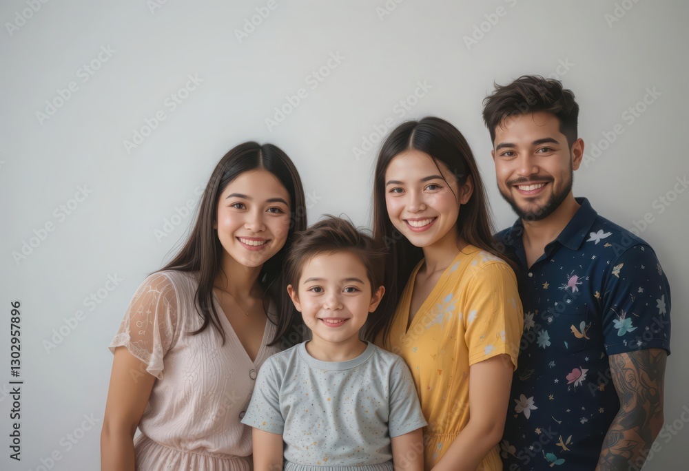 Happy asian family smiling together Happy asian family smiling together