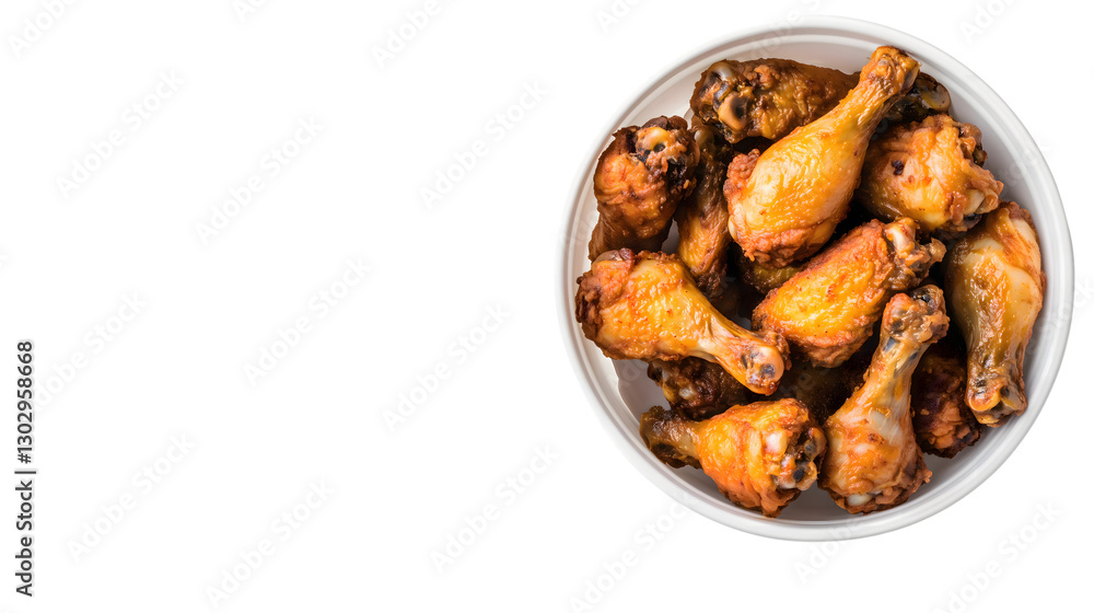 White Bucket with Crispy Golden-Brown Fried Chicken – Isolated Cutout Image for Branding White Bucket with Crispy Golden-Brown Fried Chicken – Isolated Cutout Image for Branding