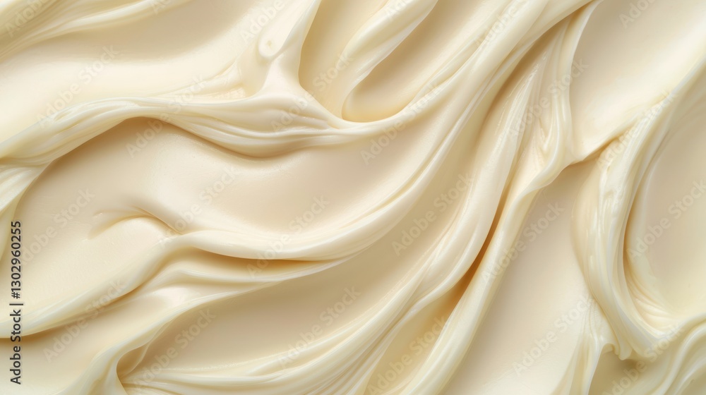 Fototapeta premium Smooth Cream with Glossy Finish on White Background