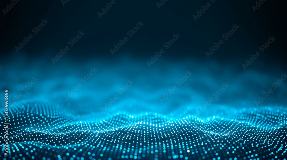 Abstract blue glowing dots with light flares, digital landscape, futuristic wave, ideal for technology, innovation, or digital media backgrounds. Abstract blue glowing dots with light flares, digital landscape, futuristic wave, ideal for technology, innovation, or digital media backgrounds.