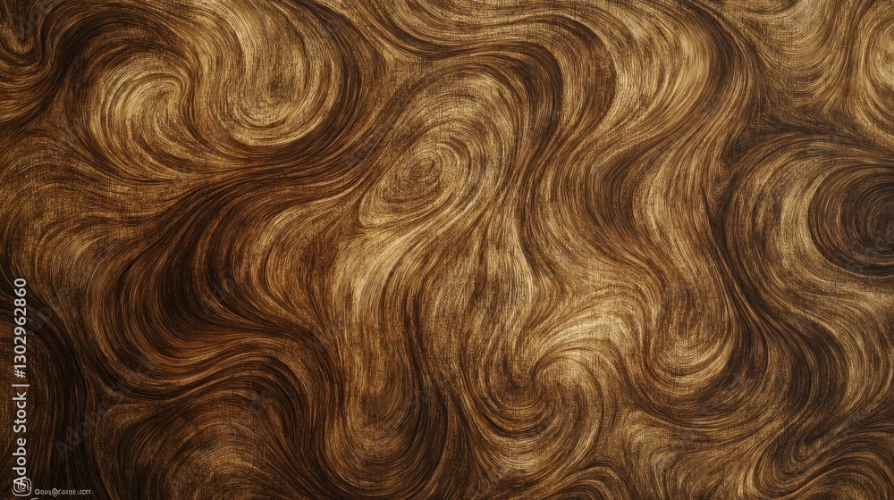 Naklejka premium Close-up of realistic wood grain texture, intricate swirls and lines, natural tones of brown, warm and organic background