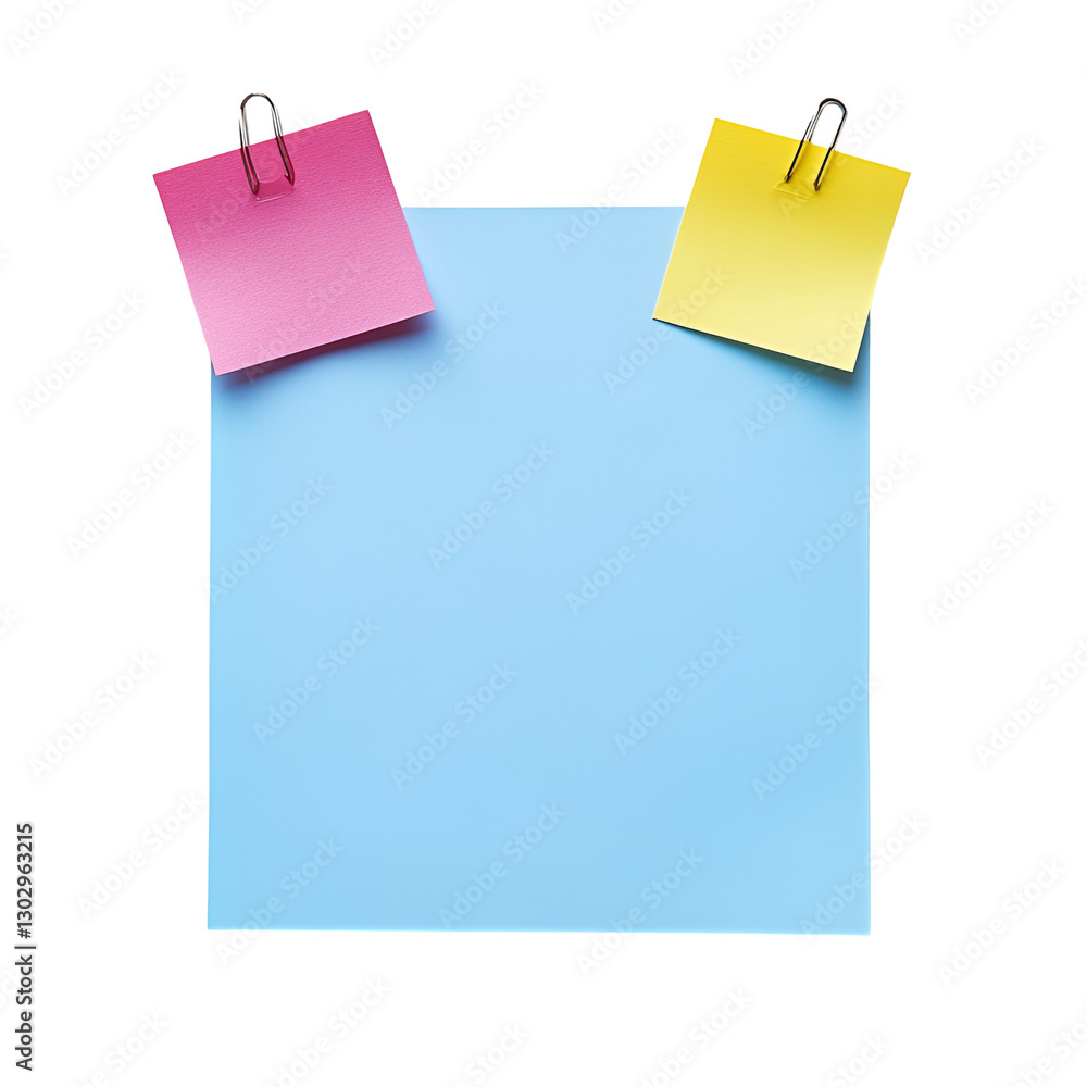 Blue Note Paper Pink Yellow Sticky Notes Message Board Blue Note Paper Pink Yellow Sticky Notes Message Board
