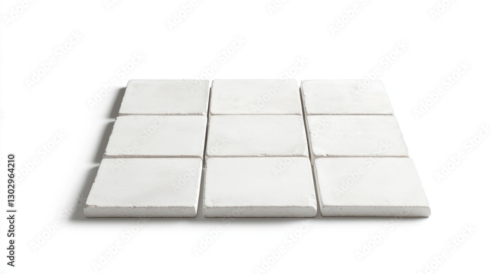 Empty White Tile Floor on White Background Empty White Tile Floor on White Background