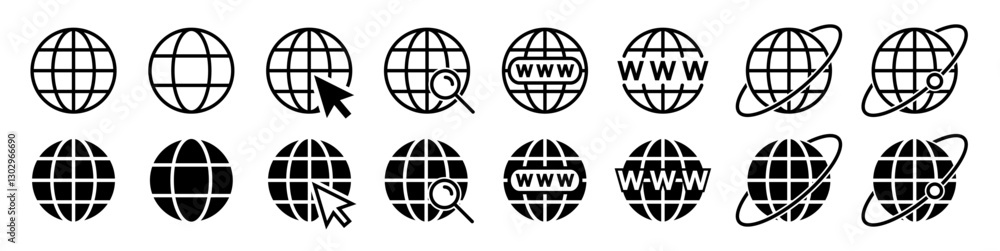 Website, web and www icon set. Website, web and www icon set.