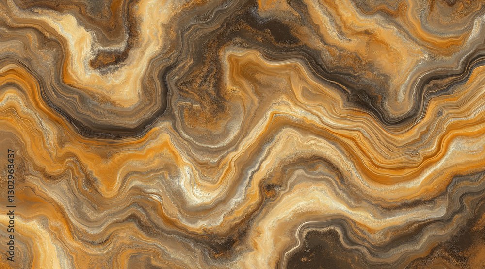 Obraz premium Elegant abstract marble stone texture featuring rich earthy tones and delicate gold veins, creating a luxurious and organic aesthetic. Perfect for sophisticated background designs, branding, and artis
