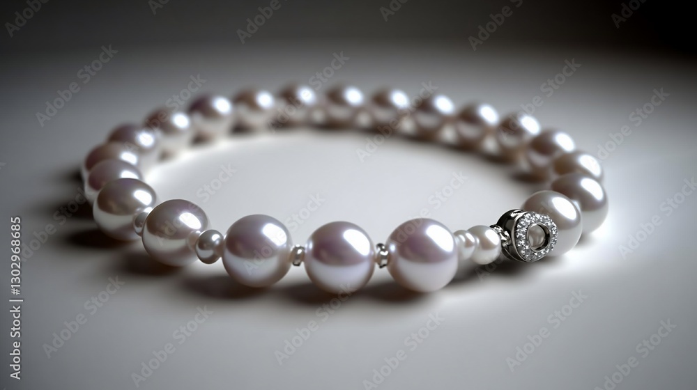 Obraz premium pearl necklace on a white background