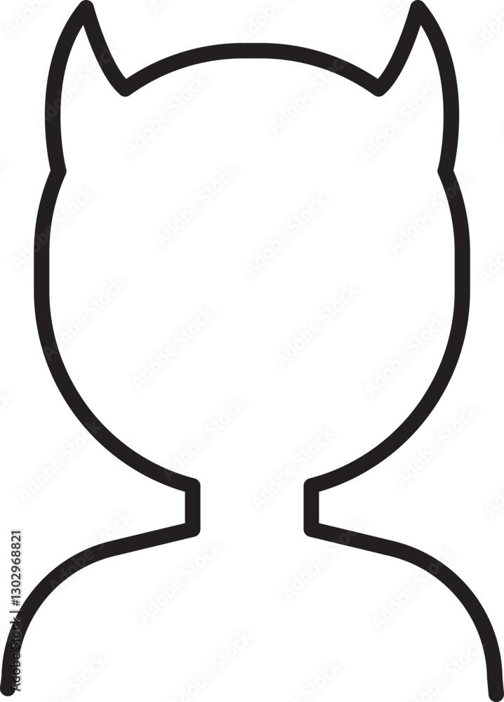 Devil silhouette with ears and head shape. line icon Devil silhouette with ears and head shape. line icon
