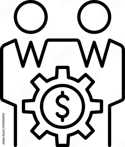 Business partnership agreement concept line icon