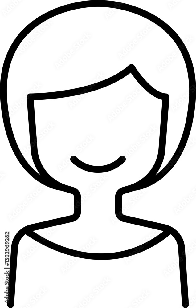 Simple line drawing of a smiling person line icon Simple line drawing of a smiling person line icon