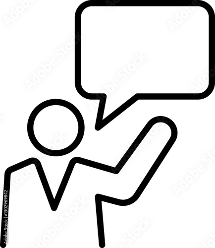 Talking figure with speech bubble icon. line icon