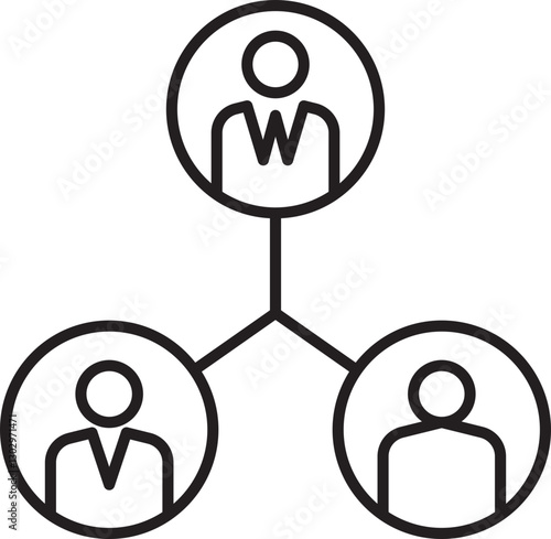 Network of connected individuals line icon
