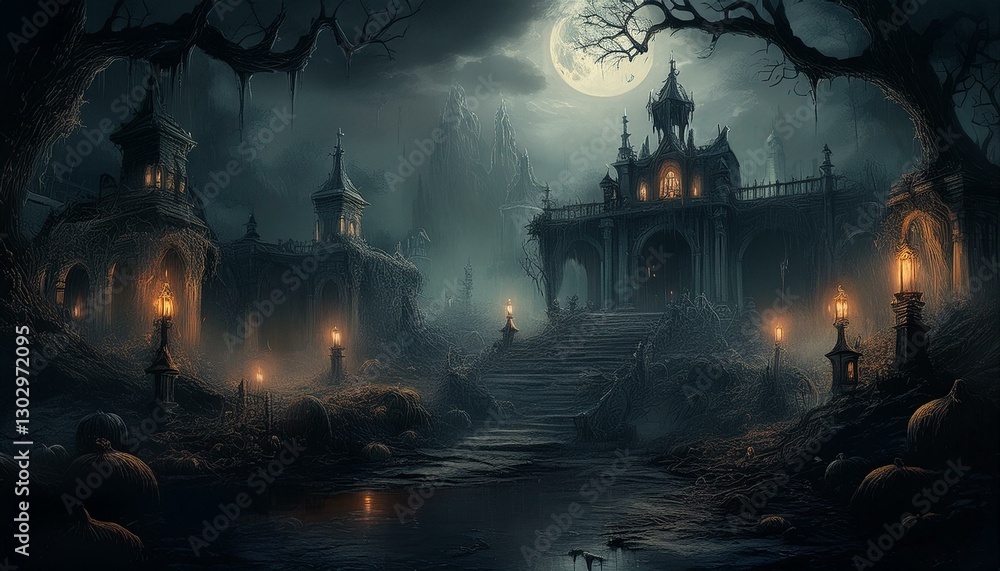 Fototapeta premium halloween night scene