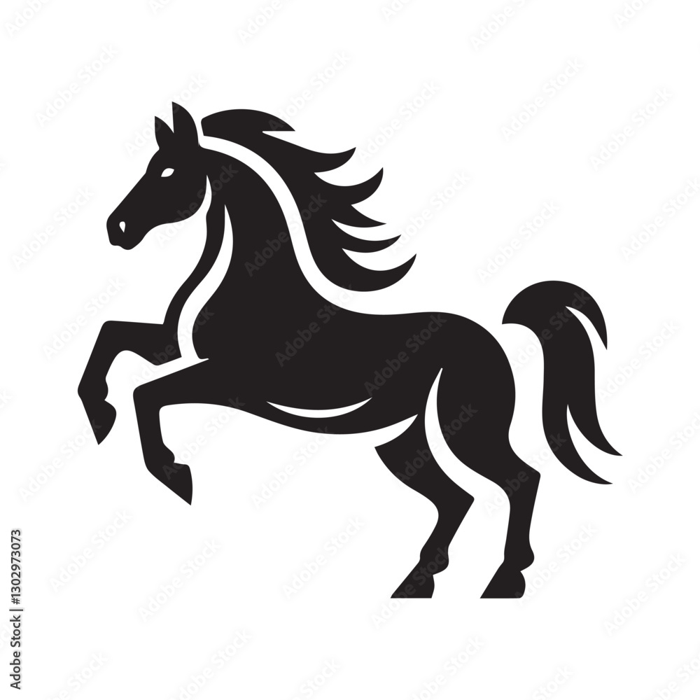 Fototapeta premium Powerful Black Horse Silhouette Vector Graphic