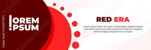 red era banner background template, red color landscape design