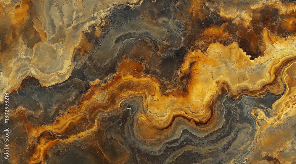 Fototapeta premium Elegant abstract marble stone texture featuring rich earthy tones and delicate gold veins, creating a luxurious and organic aesthetic. Perfect for sophisticated background designs, branding, and artis