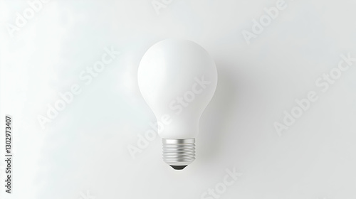 Minimalistic Light Bulb on White Background for Modern Designs
