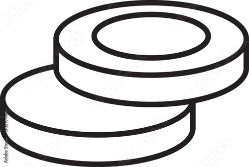 Stacked round coins illustration line icon