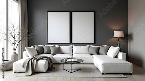 Modern Wall Poster Mockup – Minimalist Interior with Cozy Home Aesthetic