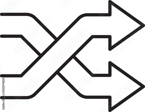 Abstract directional lines design line icon