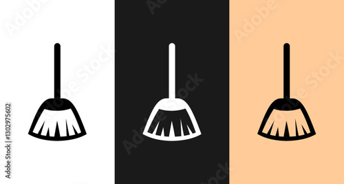 Broom icon logo vector design sweep graphic