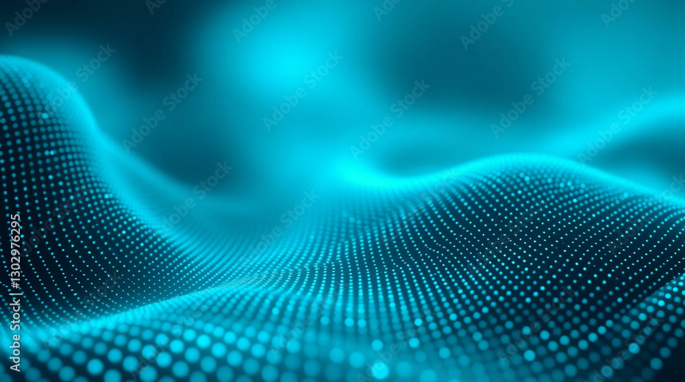 Abstract background with glowing blue particles in a smooth wave pattern, ideal for technology, innovation, and digital design projects. Abstract background with glowing blue particles in a smooth wave pattern, ideal for technology, innovation, and digital design projects.