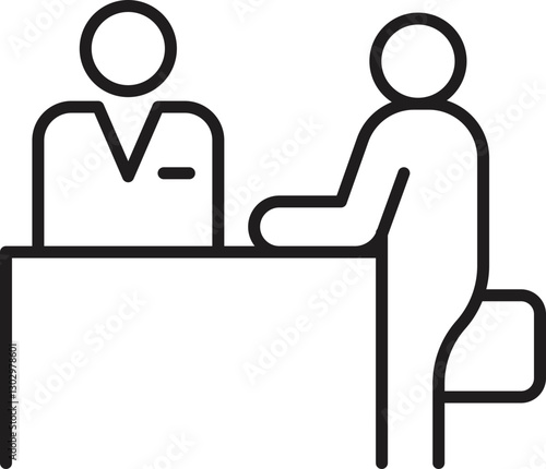 Consultation between two individuals line icon