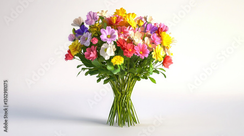 Wallpaper Mural Brightly colored flower bouquet arranged elegantly in a simple setting showcasing a variety of blossoms and greenery Torontodigital.ca