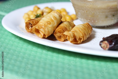 Flaky pastry filled with cheese.
