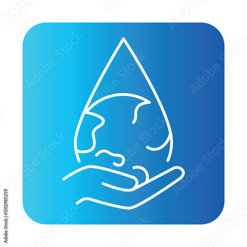 Water consumption color line icon for digital and print projects.  Minimal clean icons for apps and websites.