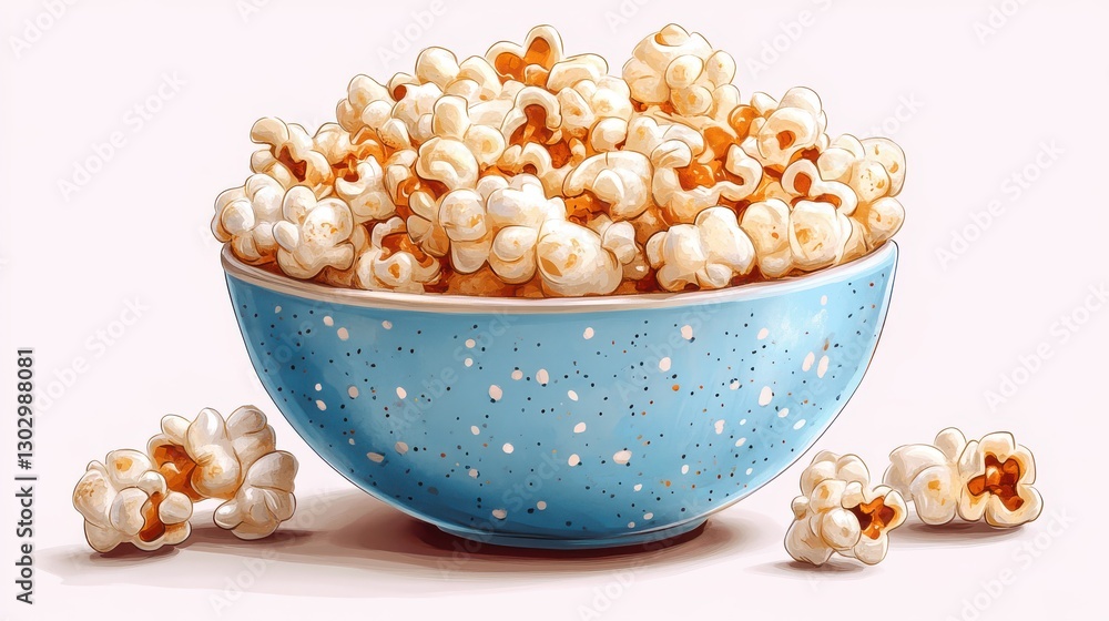 popcorn with caramel in bowl isolated,cartoon illustration popcorn with caramel in bowl isolated,cartoon illustration