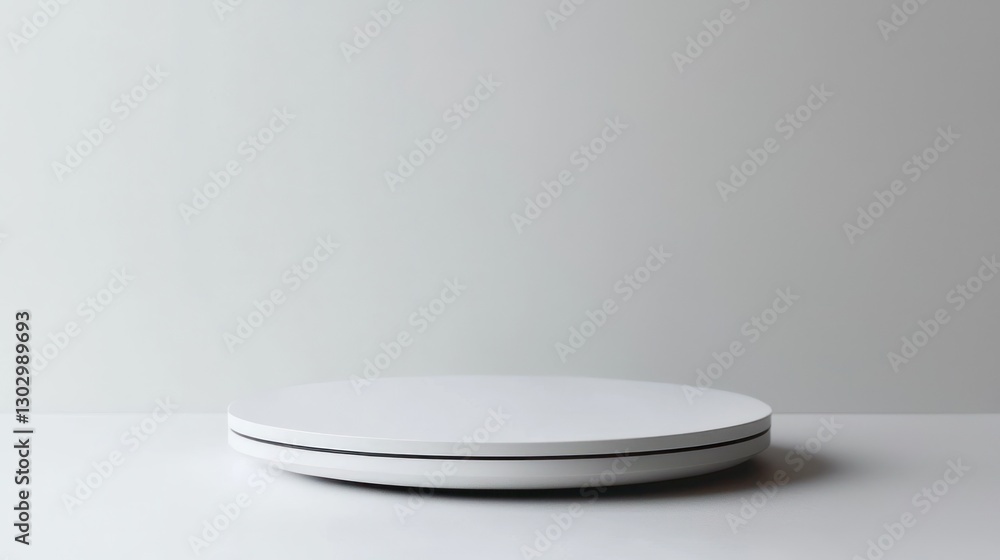 Elegant Round White Podium for Luxury Display Elegant Round White Podium for Luxury Display