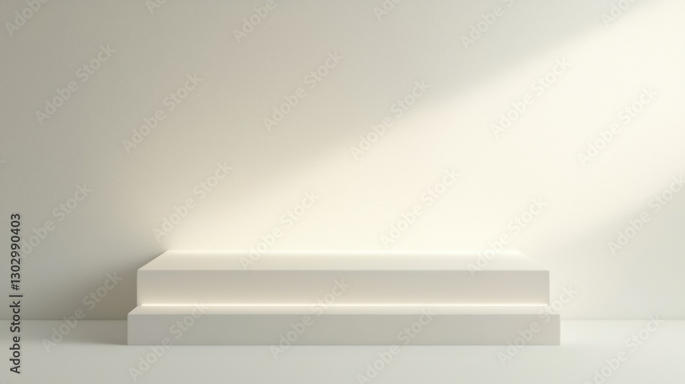 Fototapeta premium Minimalist White Podium for Product Presentation