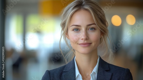 Wallpaper Mural professional businesswoman confidently standing in a modern office she exudes leadership and success dressed smartly in a suit with a vibrant office background Torontodigital.ca