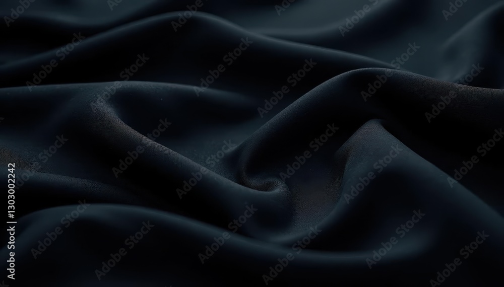 Deep black silk, luxurious folds, rich texture, drape, folds Deep black silk, luxurious folds, rich texture, drape, folds