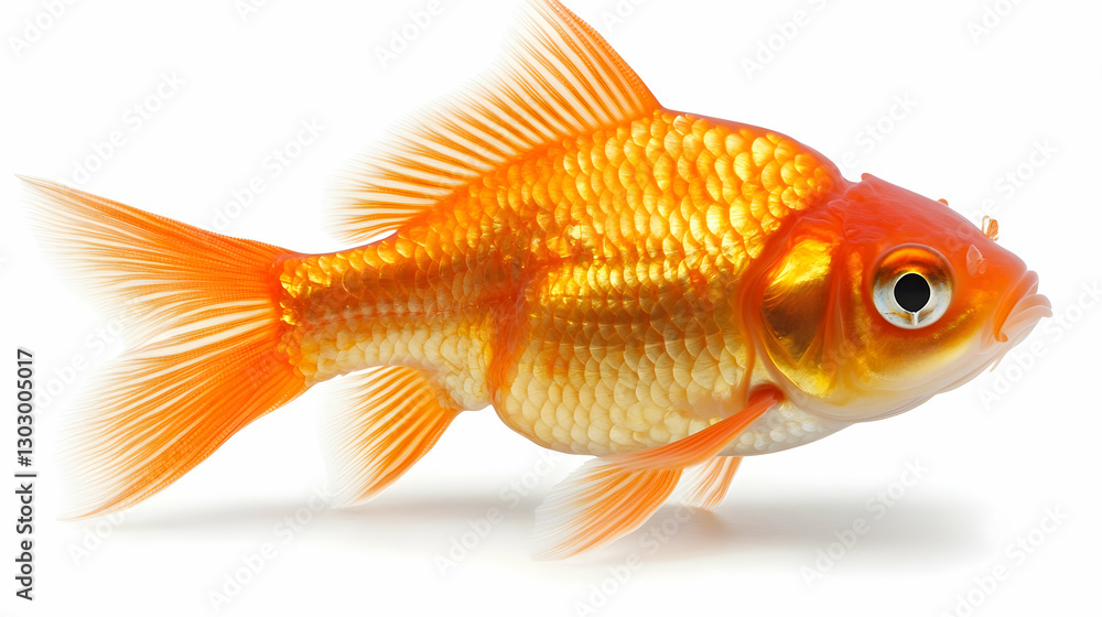 Vibrant Orange Goldfish: A Close-Up Study Vibrant Orange Goldfish: A Close-Up Study