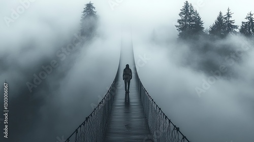 Misty Suspension Bridge Walk