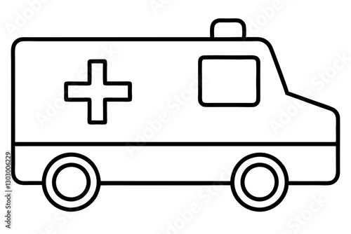 Emergency Ambulance Icon Outline for Medical Use

