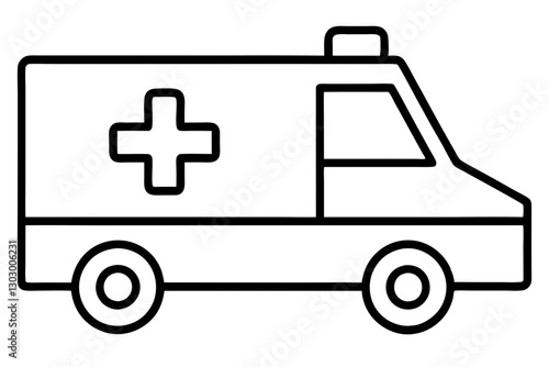 Emergency Ambulance Icon Outline for Medical Use


