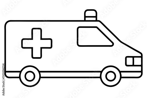 Emergency Ambulance Icon Outline for Medical Use

