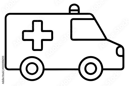 Emergency Ambulance Icon Outline for Medical Use

